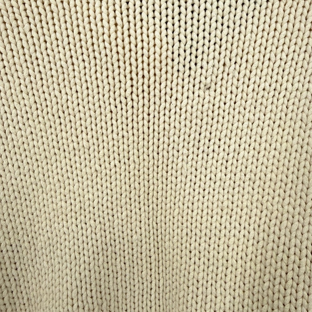 ZARA Cropped Polo Sweater Women Small Cream Relaxed Balloon Sleeve Casual Collar - Picture 14 of 15